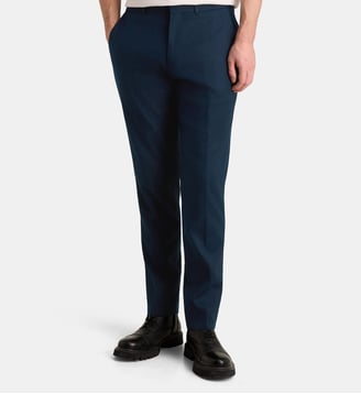 Pantalon chino slim fit en lin mélangé - Calvin Klein - Bleu marine