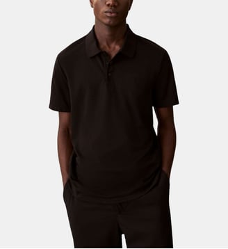 Polo droit signature - Calvin Klein - Noir