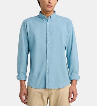 Chemise droite College coton Oxford - Balibaris - Bleu azur