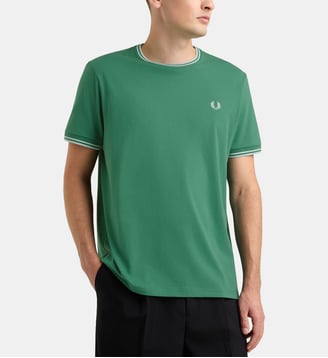 T-shirt Twin Tipped en coton - Fred Perry - Vert agathe