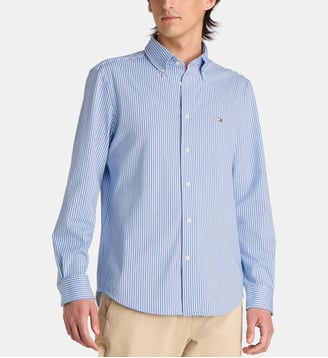 Chemise rayée Performance en coton mélangé - Tommy Hilfiger - Bleu et blanc