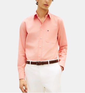 Chemise droite signature - Tommy Hilfiger - Saumon