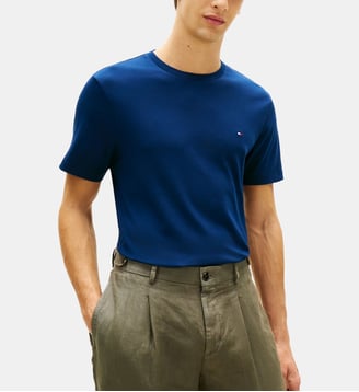 T-shirt en coton droit - Tommy Hilfiger - Bleu marine