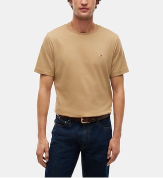 T-shirt en coton droit - Tommy Hilfiger - Camel