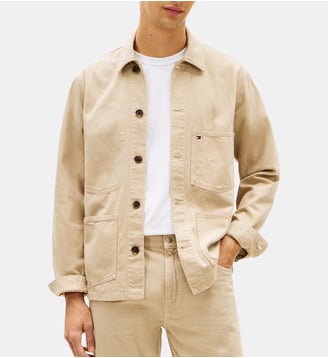 Blouson droit en coton - Tommy Hilfiger - Beige foncé