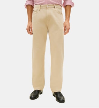 Jean droit en coton - Tommy Hilfiger - Beige sable