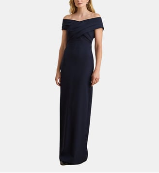 Robe longue col Bardot  - Lauren Ralph Lauren - Marine