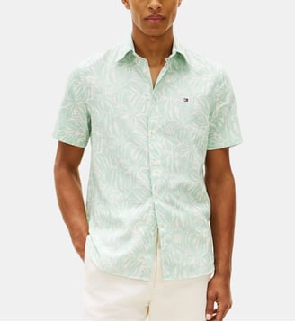 Chemisette droite à motif - Tommy Hilfiger - Écru et vert