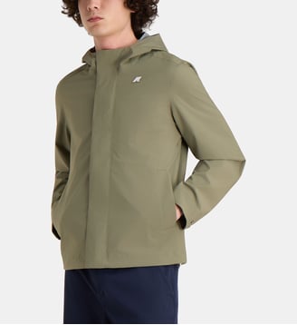 Coupe-vent Jacko Stretch 2L capuche waterproof - K-Way - Kaki clair