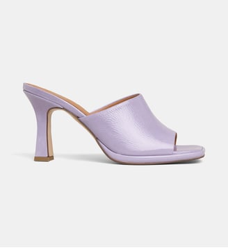 Mules à talons Bianca cuir - Galeries Lafayette - Lilas
