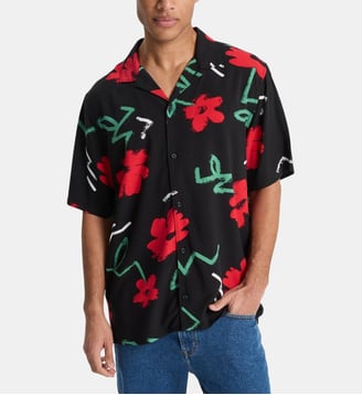 Chemisette Safe Paradise droite col cubain imprimé floral - Quiksilver - Multicolore