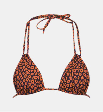 Haut de maillot de bain triangle à motif - Anja - Marron
