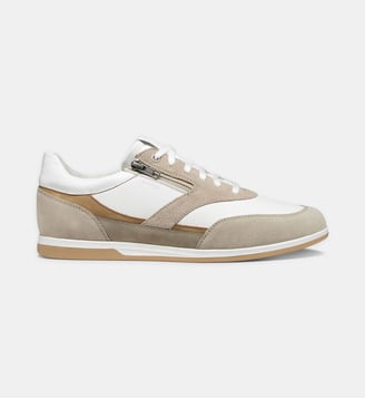 Baskets basses Renan en cuir - Geox - Beige et blanc