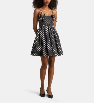 Robe courte à pois fines bretelles - Ganni - Noir et blanc