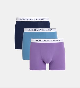 Lot de 3 boxers coton stretch - Polo Ralph Lauren - Bleu et violet
