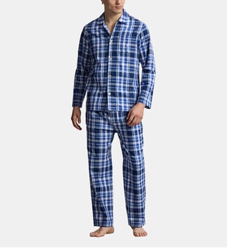 Ensemble de pyjama long en coton à carreaux - Polo Ralph Lauren - Bleu
