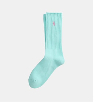Chaussettes hautes signature en coton mélangé - Polo Ralph Lauren - Light aqua