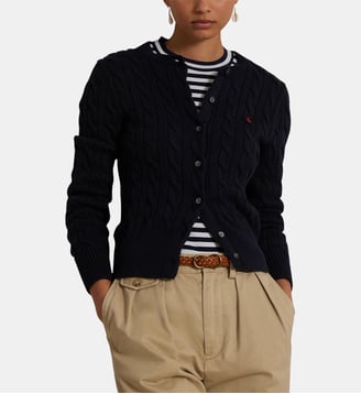 Cardigan droit en coton - Polo Ralph Lauren - Bleu marine