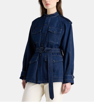Veste utilitaire ceinturée en denim - Polo Ralph Lauren - Bleu foncé
