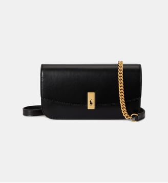 Sac à main portefeuille en cuir signature - Polo Ralph Lauren - Noir