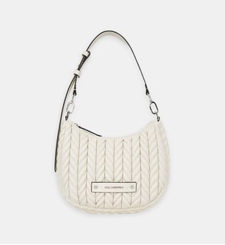 Sac hobo effet tressé - Karl Lagerfeld - Blanc