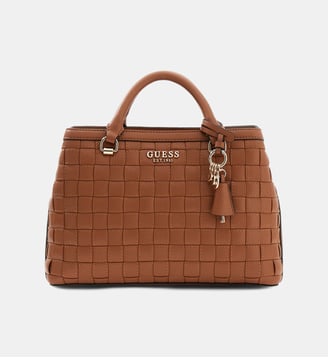 Sac à main Sandy Girlfriend finition tressée - Guess - Camel