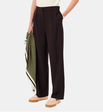 Pantalon tailleur en laine mélangée - Lacoste - Marron