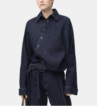 Chemise ample en coton mélangé - Loewe - Indigo