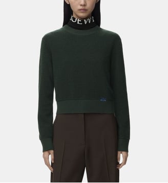Pull droit en laine signature - Loewe - Vert foncé
