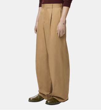 Pantalon ample en coton - Loewe - Amande foncé