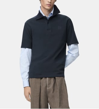 Polo griffé en coton - Loewe - Navy