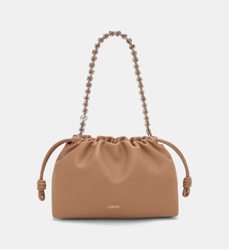 Sac pochette Flamenco M en cuir de veau - Loewe - Mocha