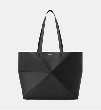Sac cabas Puzzle Fold en cuir de veau - Loewe - Noir