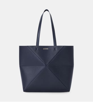 Sac cabas Puzzle Fold en cuir de veau - Loewe - Marine