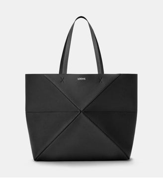Sac cabas Puzzle Fold en cuir de veau - Loewe - Black