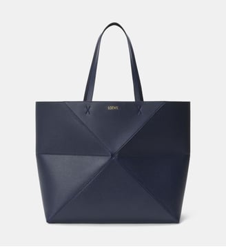 Sac cabas Puzzle Fold en cuir de veau - Loewe - Marine