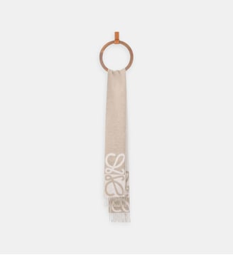 Écharpe en mélange de laine et de cachemire signature - Loewe - Beige et écru
