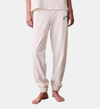 Pantalon de jogging en coton signature  - Calvin Klein - Écru