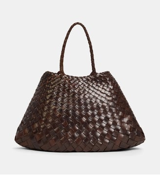 Sac à main cabas tressé Santa Croce small - Dragon Diffusion - Dark brown