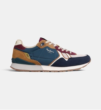 Baskets basses de running Brit Back - Pepe Jeans - Bleu marine