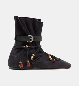 Bottes Letiz en cuir perles - Isabel Marant - Off black
