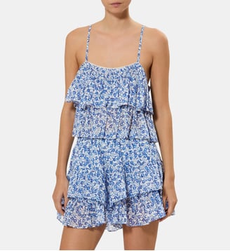 Top Erisa imprimé à volant - Isabel Marant - Bleu