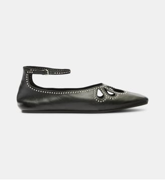 Ballerines Bloris en cuir - Isabel Marant - Noir et argent