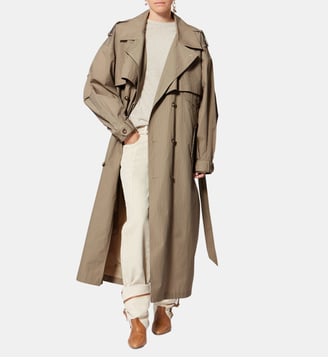 Trench Chilma long en coton rayé - Isabel Marant - Beige