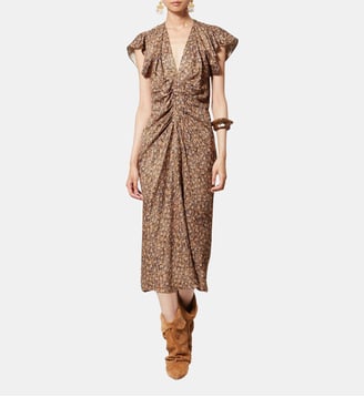 Robe ajustée en soie imprimé Lindsay imprimé floral - Isabel Marant - Multicolore