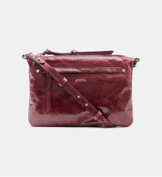 Sac pochette Winna Duo en cuir - Isabel Marant - Bordeaux