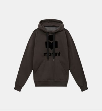 Sweat droit Mansel en coton mélangé signature - Isabel Marant - Noir clair