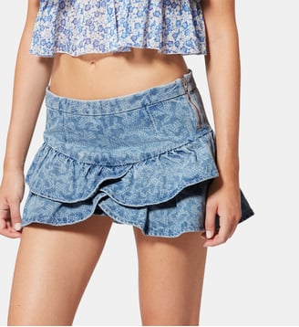 Mini-jupe Leyje à volants en coton - Isabel Marant - Blue