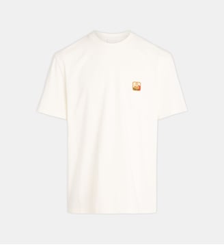 T-shirt droit avec patch coton bio - Isabel Marant - Blanc