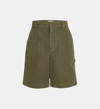 Bermuda carpenter décontracté Akyle en coton délavé - Isabel Marant - Kaki